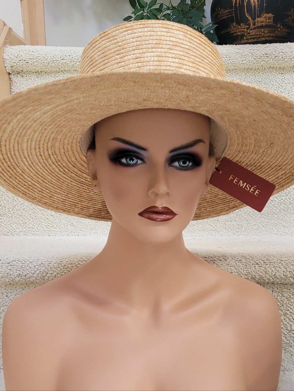 Femsée Wide Brim Straw Sun Hat - Natural Beige Nwt